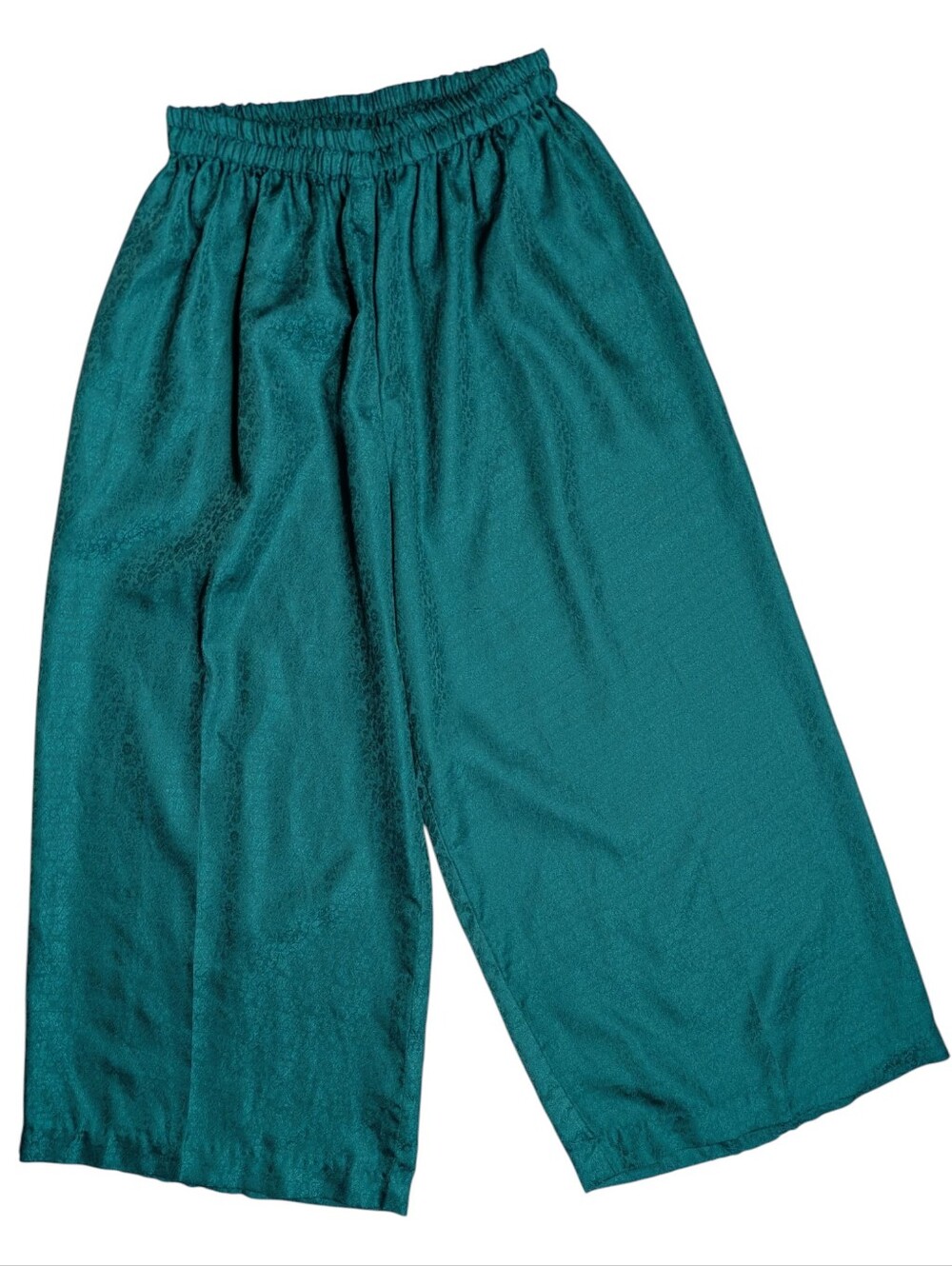 Vintage Wide-Leg Elastic Waist Pants in Teal Green Size M/L